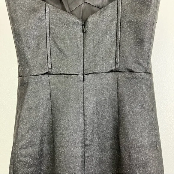 SOLD Collectif Black Glitter Maxi Prom Dress - Leather Look Mermaid Gown XS - Picture 8 of 16